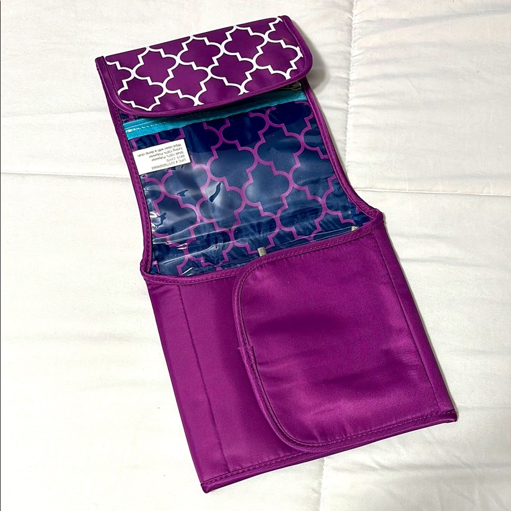 Small Toiletry Holder/Organizer, Purple Patterned, New Never Used!